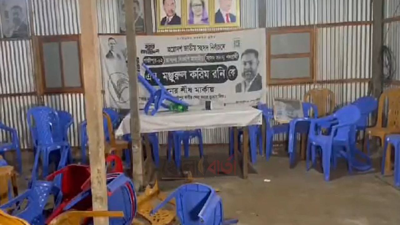 টঙ্গীতে বিএনপির দুই গ্রুপের সংঘর্ষ, পার্টি অফিস ভাঙচুর 