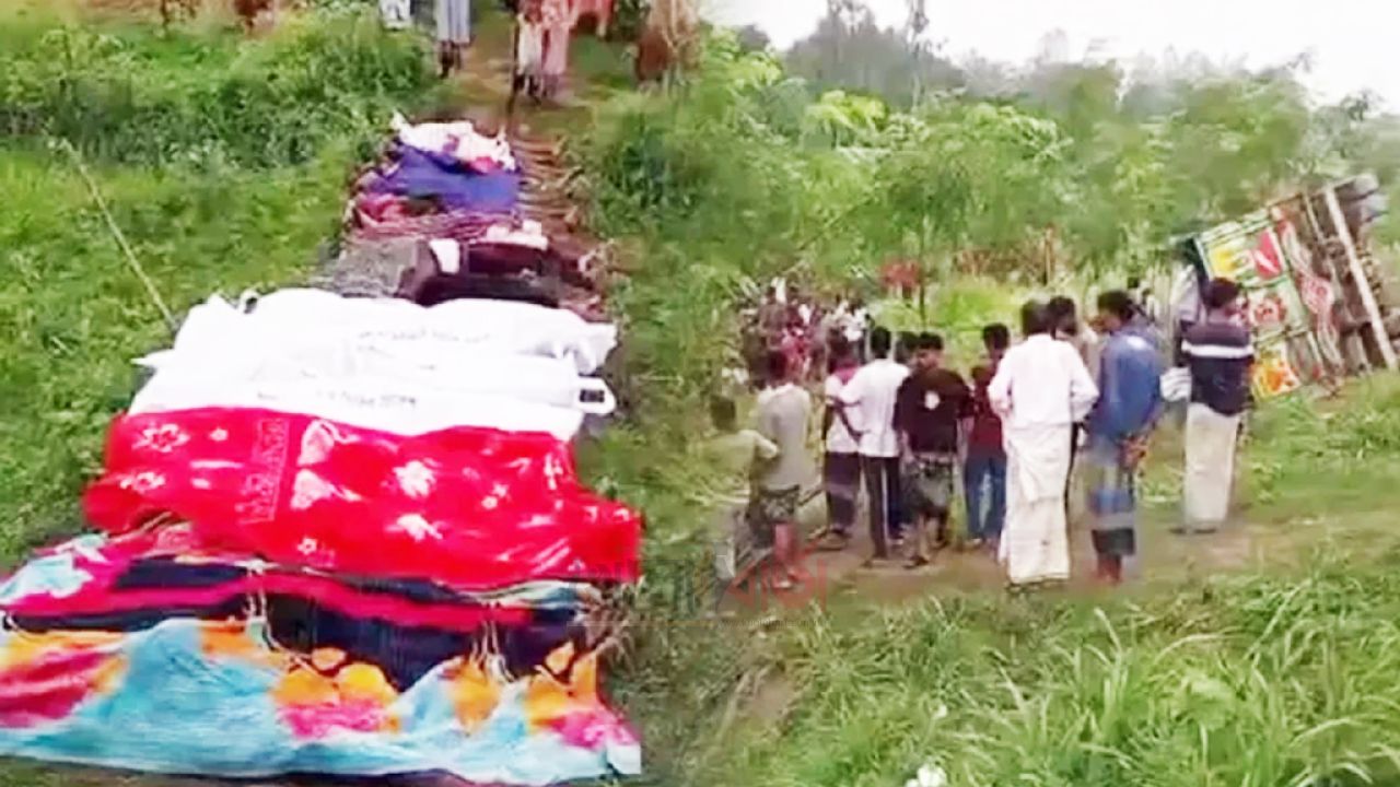 টাঙ্গাইলে রডবোঝাই ট্রাক উল্টে নিহত ১৫ শ্রমিকের ১৩ জনই নওগাঁর