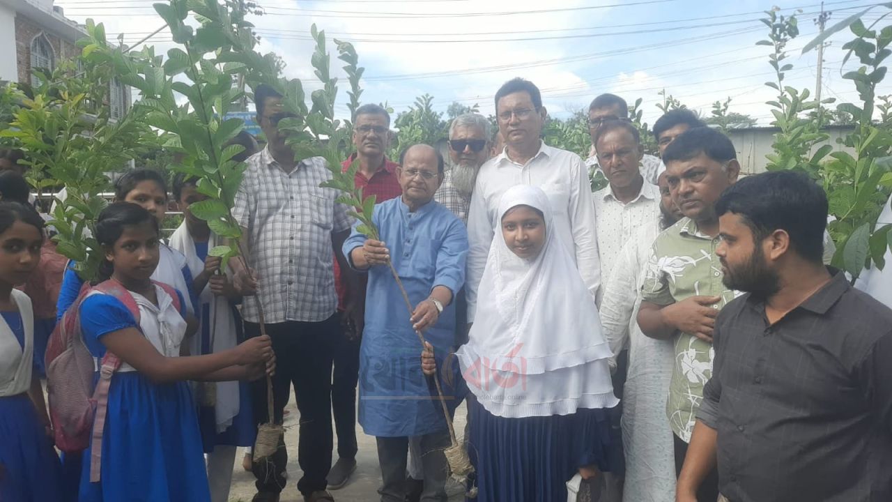 তারেক রহমানের বৃক্ষরোপণ কর্মসূচির আহ্বানে সিরাজগঞ্জে শিক্ষার্থীদের মাঝে ১৫ শ' গাছ বিতরণ