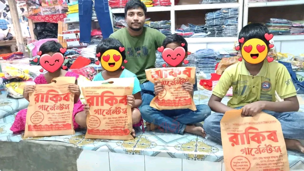 রায়গঞ্জে অসহায় ৪ শিশুর মুখে হাসি, ইঞ্জিনিয়ার সাব্বিরের অর্থায়নে দুর্গাপূজায় মিলল নতুন পোশাক